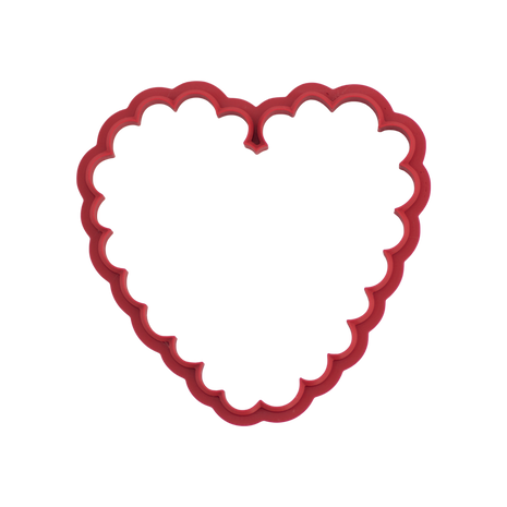 Christmas Heart Cutter With Wide Wavy Edge