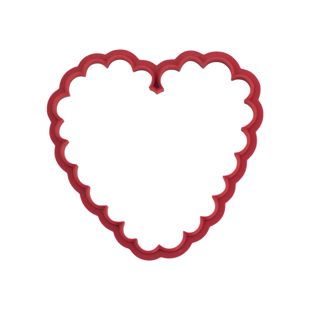 Christmas Heart Cutter With Wide Wavy Edge