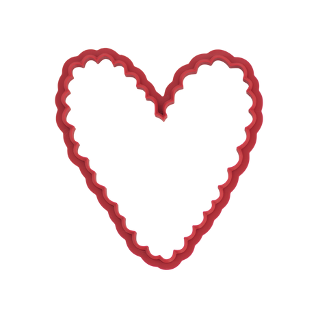 Christmas Heart Cookie Cutter With Tight Wavy Edge