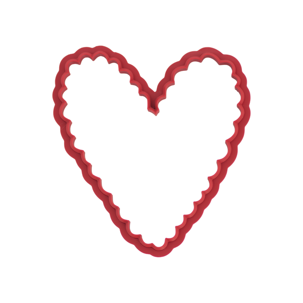 Christmas Heart Cookie Cutter With Tight Wavy Edge