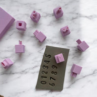 3D Printed Pottery Number Stamps Set with Storage Box – Clay Stamp Set for Ceramics & Polymer Clay – Optional Extension Handle