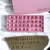 ABC Pottery Stamp Set – 8mm Clay Letter Stamps | Danish ÆØÅ or Special Characters | Optional Extension Handle | 3DLABCS