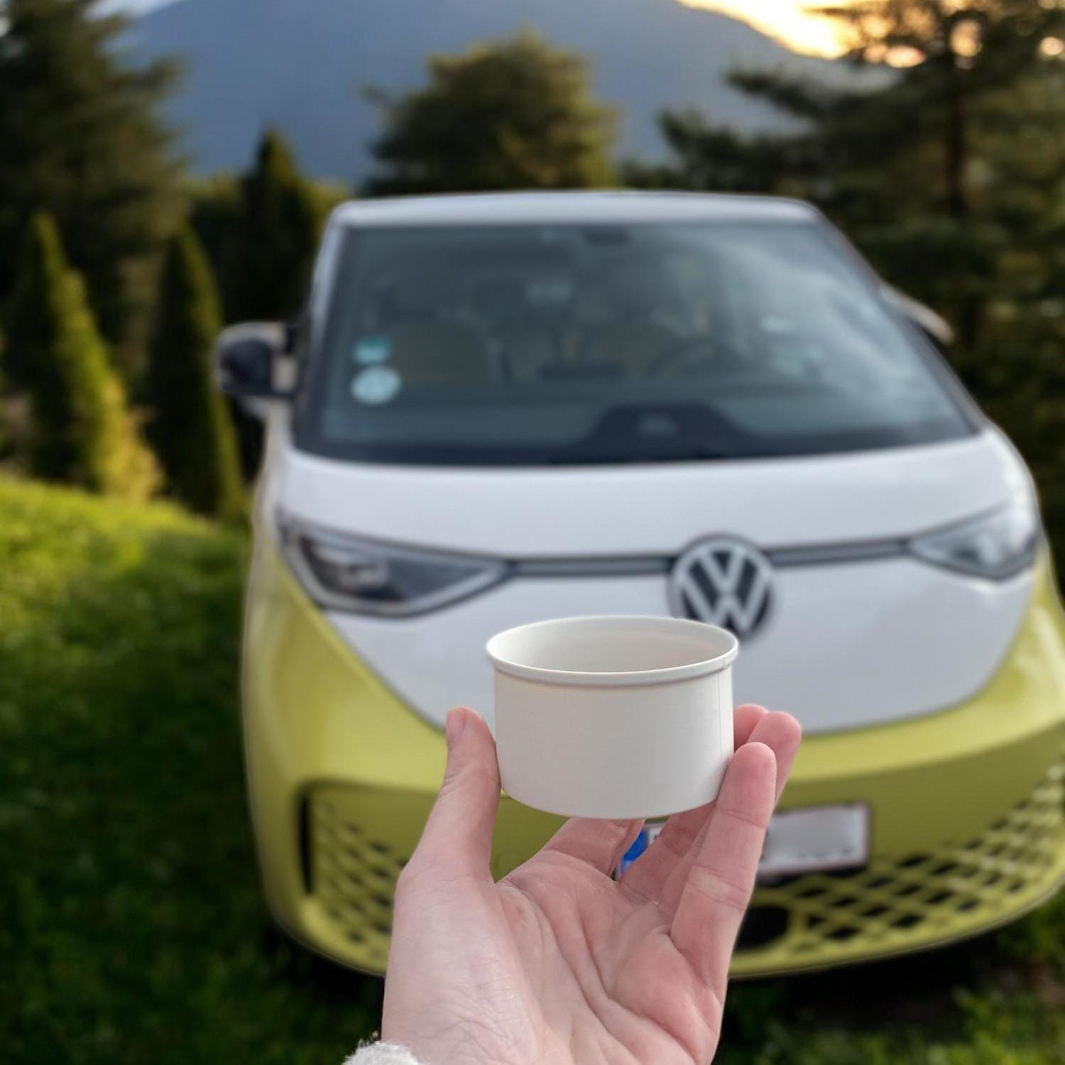 ID. Buzz Cup Holder Insert compatible for ID. Buzz Rear Tray – Drink Stabilizer for Back Seat - Tight fit no spills - Can Holder 3D Printed