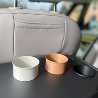 Close-up of 3D printed drink holder insert for ID. Buzz, smooth PLA surface, tight fit rear tray insert, handmade car organizer, fits standard cans, designed by 3DLabCS, van accessory for everyday use